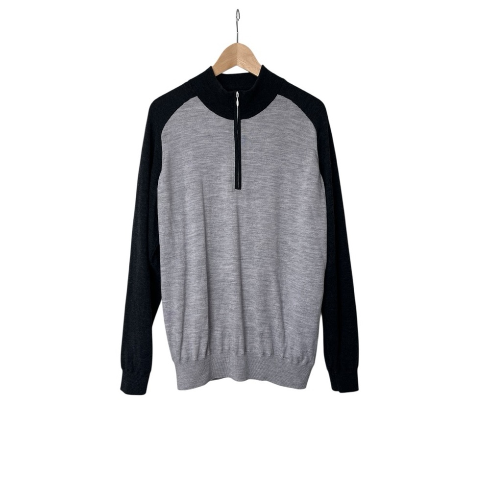 Full Turn Custom Apparel Merino Wool Lined Sweater Mens 1/4 Zip Golf XL